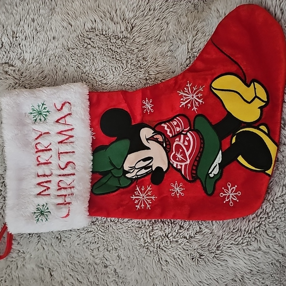 Disney Minnie Mouse Holiday Stocking - Red and Green